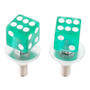 2x Custom DICE License Plate Bolt Screw Green Plastic Motorcycle Chopper Bobber Green