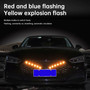 12Pcs Front Grille LED Flashing Lighting Bullet Head Appearance For Universal Car