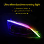 Ultra Thin Car LED Headlight Daytime Running Iridescent Light Eyebrow Strip With APP Controller 30cm