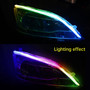 Ultra Thin Car LED Headlight Daytime Running Iridescent Light Eyebrow Strip With APP Controller 30cm