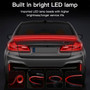 Car Tail Streamer Lamp Carbon Fiber LED Light Rear Wing Spoiler Lip Brake Trunk Red 1.3M