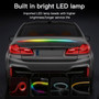 Car Tail Streamer Lamp Carbon Fiber LED Light Rear Wing Spoiler Lip Brake Trunk Multicolour 1.3M