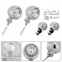 Motorcycle Beam Headlight Fog Lamp Custom Chrome #D19 For Racer Bobber Chopper