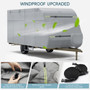 5 Layers Camper Cover 27'-30' Travel Trailer RV Cover Windproof Extra Thick with Adhesive Repair Patches