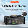 140W Fast Charging Charger Intelligent Digital Display PD100W Mobile Phone Notebook Magnetic Wireless Charging Multi-Port USB Charger AU Plug