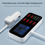 Car Charger USB Charger PD5V1A QC3.0 Display  Small Car 8 Port Car Charger Car cigarette lighter