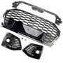 2021-2025 Audi Q5 SQ5 RSQ5 Style Front Honeycomb Mesh Grille Gloss Black Generic