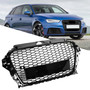 RS3 Style Front Hood Henycomb Bumper Grille Grill Fit Audi A3 S3 2013-2016 Black