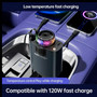 120W Super Fast Car Charger with Retractable Cable Ambient Light Smart Car Air Freshener Starry Sky Roof Car Charger