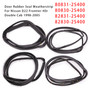 1998-2005 Nissan D22 Frontier 4Dr Double Cab 4PCS Front Rear Door Rubber Seal Weatherstrip 80831-2S400 Generic