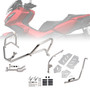 2022-2025 HONDA ADV350 Upper + Lower Engine Guard Frame Crash Bar Kit Silver Generic