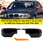 1998-2005 BMW 3 Series E46 Sedan 2PCS M Style Wing Car Side Mirror Cover Caps Black Generic