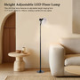 Adjustable LED Floor & Table Lamp 3 Colors Dimmable for Bedroom/Office - Walnut