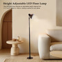 Adjustable LED Floor & Table Lamp 3 Colors Dimmable for Living Room/Office - Black