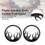 2014-2022 Harley Touring Electra Glide Flame Speaker Grills Accent Trim Cover Black Generic
