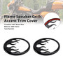 2014-2022 Harley Trike Tri Glide Ultra Flame Speaker Grills Accent Trim Cover Black Generic
