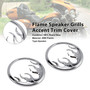 2014-2022 Harley Touring Electra Glide Flame Speaker Grills Accent Trim Cover Chrome Generic