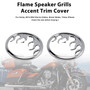 2014-2022 Harley Trike Tri Glide Ultra Flame Speaker Grills Accent Trim Cover Chrome Generic