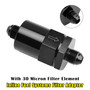 AN6 Black Inline Fuel Systems Filter Adapter With 30 Micron Filter Element