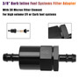 Black Inline EFI Fuel Systems Filter Adapter 3/8" Barb With 30 Micron Filter Element