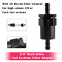 Black Inline EFI Fuel Systems Filter Adapter 3/8" Barb With 30 Micron Filter Element