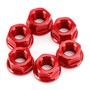 CNC Aluminum Rear Sprocket Carrrier Flange Nuts Set M10x1.25 Red