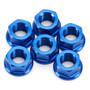 CNC Aluminum Rear Sprocket Carrrier Flange Nuts Set M10x1.5mm Blue