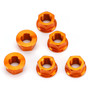 CNC Aluminum Rear Sprocket Carrrier Flange Nuts Set M10x1.5mm Orange