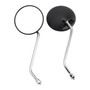 Universal Round Mirrors for Scooter Moped 8mm Clockwise with Chrome Stem