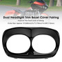 2010-2013 H-D headlight assembly Dual Headlight Trim Bezel Cover Fairing Black Generic