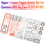Cummins 855 Big Cam IV STC NT NTC Upper + Lower Engine Gasket Set 3801468 3801235 Generic