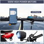500W Adult Shock Absorption Electric Scooter with Seat 14" Commuter Electric Scooter With Carry Basket - Up to 30 Miles 20MPH