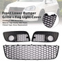 2006-2009 VW GOLF MK5 GTI 3PCS Front Lower Bumper Grille+Fog Light Cover Generic