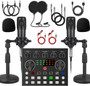 V8s Sound Card Live Sound Card Set BM800 Condenser Microphone for Podcast Record
