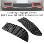 2009-2011 BMW 3 Series E90 E92 E93 M3 Style Front Bumper Fog Light Grille Black Generic