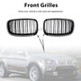 2007-2014 BMW X5 X6 Front Bumper Kidney Grille Gloss Black Generic