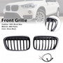 2016-2019 BMW X1 F48 F49 2PCS Gloss Black Front Kidney Grille Generic