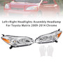 2009-2014 Toyota Matrix Left+Right Headlights Assembly Headlamp 8115002650 Chrome Generic