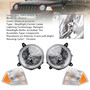 2007-2010 Jeep Patriot 4PCS Left+Right Headlights+Corner Lamp Kit Generic