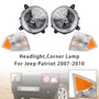 2007-2010 Jeep Patriot 4PCS Left+Right Headlights+Corner Lamp Kit Generic