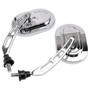 10mm Chrome Motorcycle Rearview Side Mirrors For Choppers Cruiser Custom