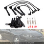 2003-2009 Hyundai Elantra Tiburon Tuscon L4 2.0L 1 Ignition Coil+4 Spark Plug+ Wires Pack UF419 Generic