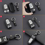 Leather Silicone Car Key Case Cover With Buckle For Audi