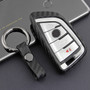 Leather Silicone Car Key Case Cover With Buckle For BMW