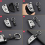 Leather Silicone Car Key Case Cover With Buckle For BMW