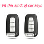 2009-2015 Kia Forte Soul Sportage Leather Silicone Car Key Case Cover With Buckle Generic