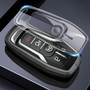 Aluminum Alloy Black TPU Black Car Key Case Cover With Buckle For Ford