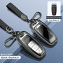 Aluminum Alloy TPU Black Car Key Case Cover With Buckle For Audi A6l A4l A3