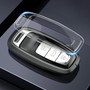 Aluminum Alloy TPU Black Car Key Case Cover With Buckle For Audi A6l A4l A3