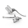 Levers Hydraulic Brake Cable Clutch Flame Master Cylinder Cover 1" Universal Fit Chrome